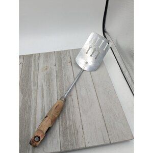 Vintage Ekco #1 Chromium Spatula Slotted 12" Black Wood Handle